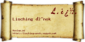 Lisching Énok névjegykártya